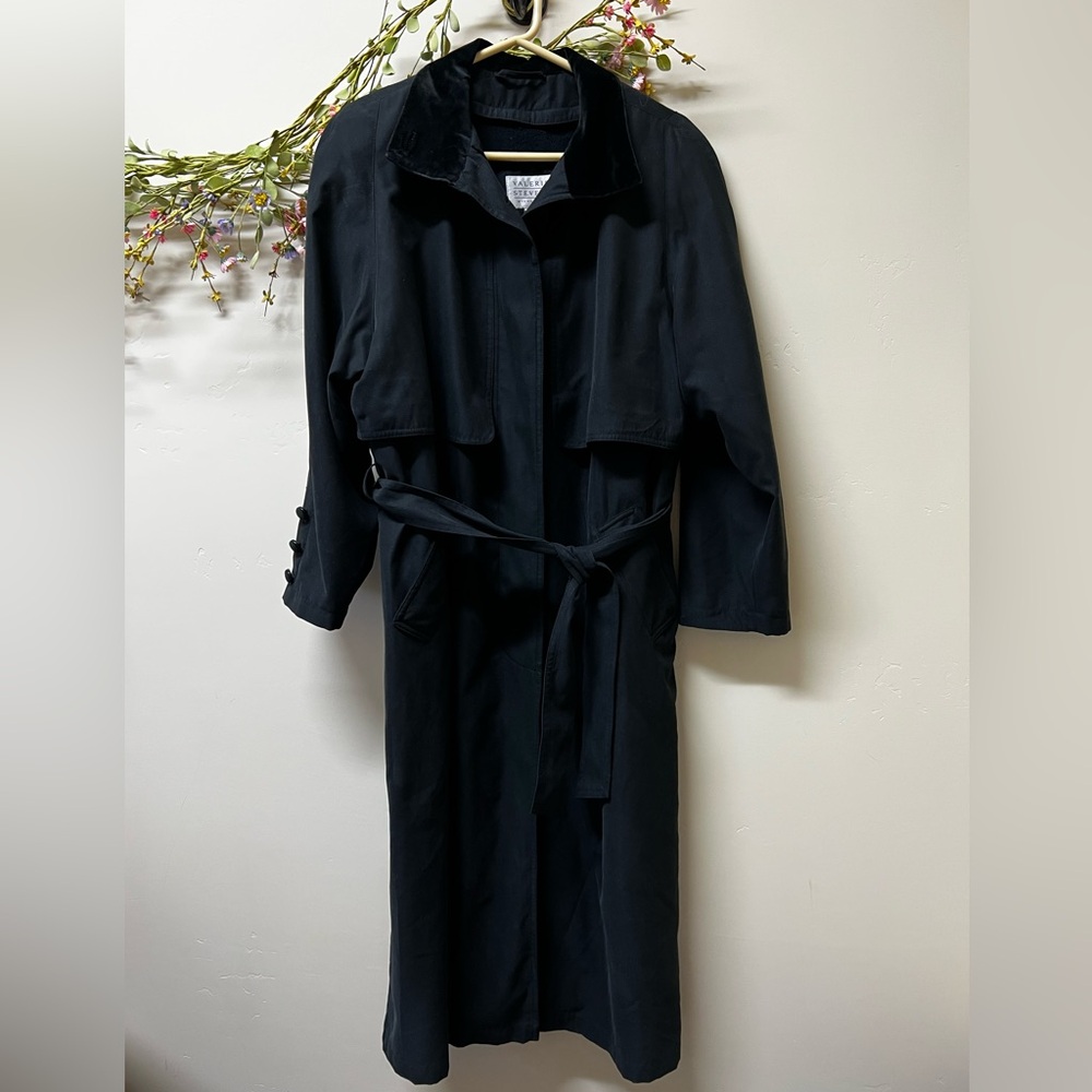 Valerie Stevens Women’s Black Trench Long Coat
